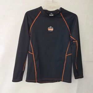 Ergodyne N-FERNO Work Gear Black Orange Long Sleeve Base Layer Shirt Men's Large